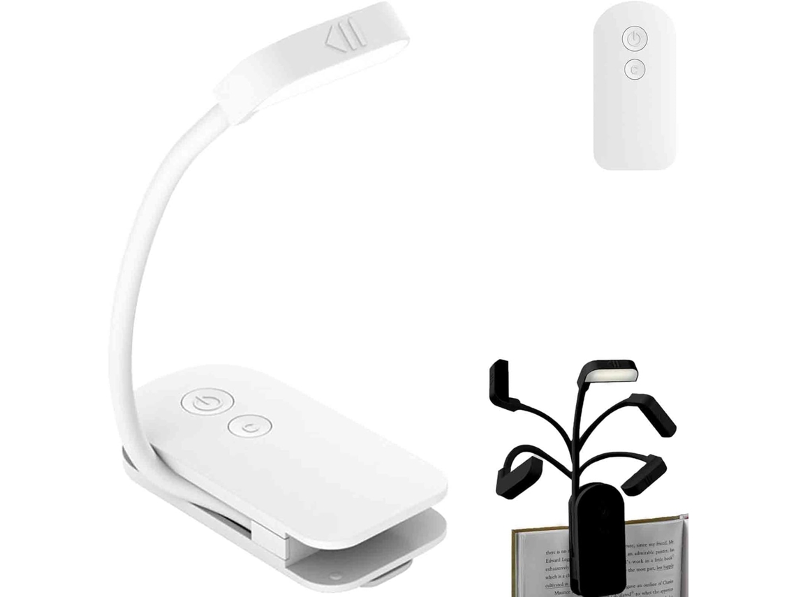 Luminária De Leitura Led Portátil, Leve E Recarregável Via Usb Luminária Dobrável Em 360° Com 3 Modos De Brilho