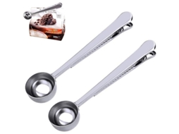 2026-2 Colheres De Café Com Clamp De Selagem Para Sacos De Café 15ml Aço Inoxidável