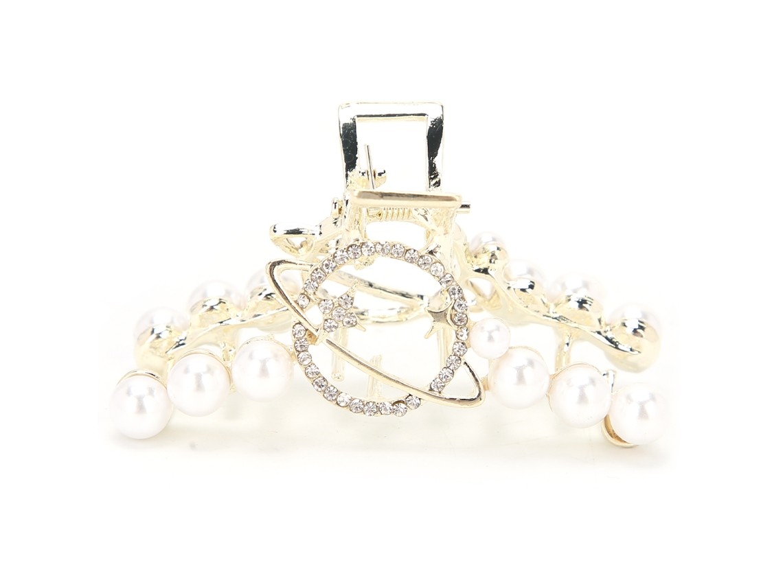 2026 pinza de Cabelo com Strass e Pérolas Falsas Requintadas para Mulheres e Meninas, Modelo 3 Planet, Clips de Cabelo Decorativos