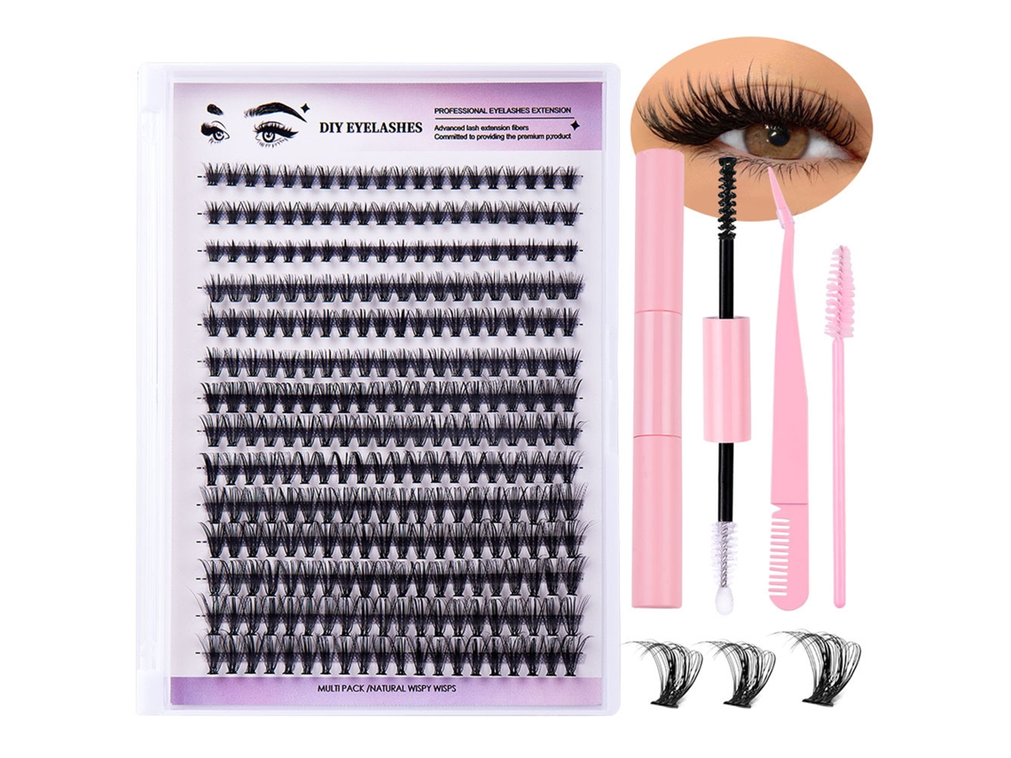 Kit De Extensões De Cílios Individuais Para Maquiagem De Olhos Diy Com Aspecto Natural