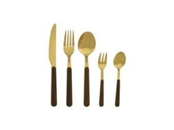 Faqueiro Casa Esprit Castanho Dourado Aço Inoxidável Abs 17 X 7 X 24 Cm 20 Peças