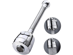 Grifo Giratório 360 Graus, Aerador, 2 Modos, Regadera Ajustável, Aço Inoxidável, para Cozinha e Banheiro