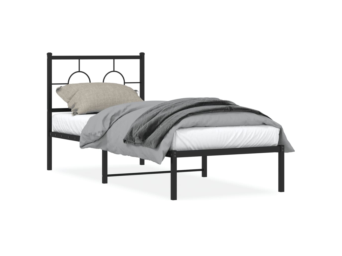 Bed Frame, Bed Frames Vidaxl Preto Aço (80 X 200 Cm)