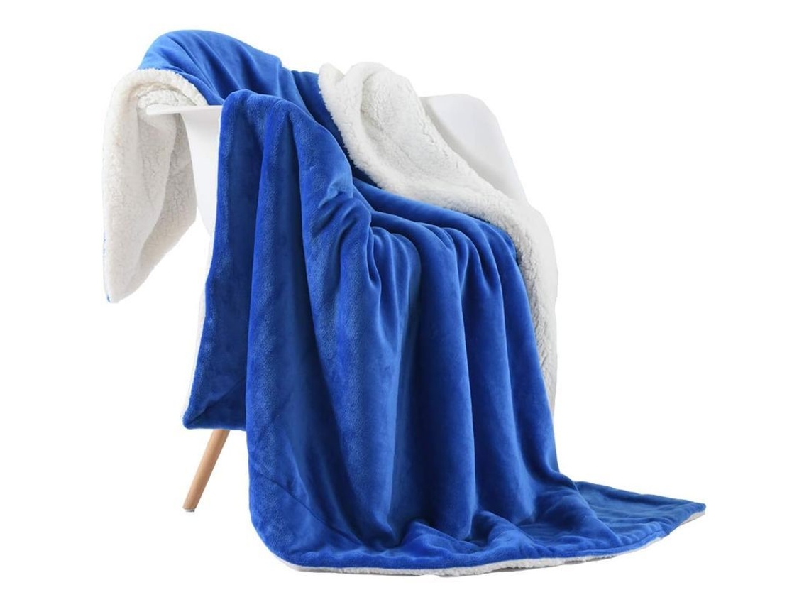 Manta Sherpa Flannel Suave Peluda Microfibra para Cama/sofá (60''x80'', Azul Princesa)