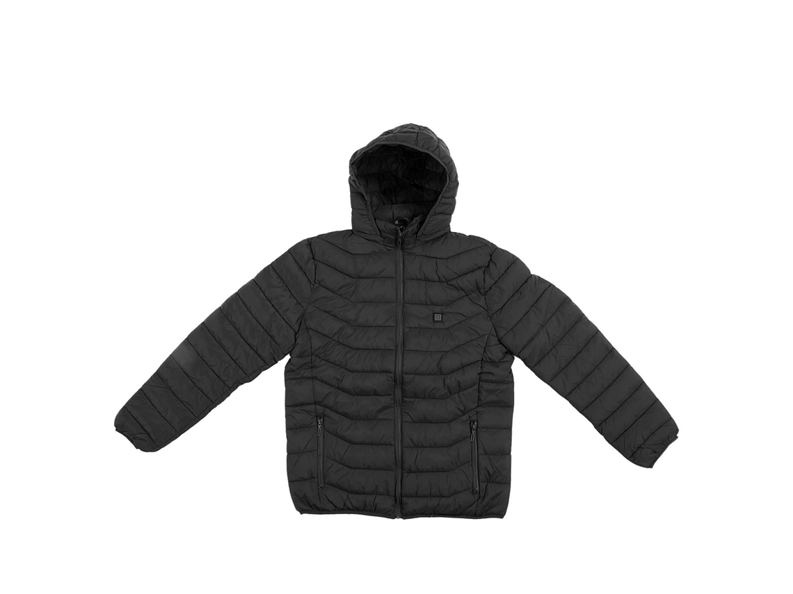 Camisola elétrica com capuz 3 níveis de controle usb aquecida para homens e mulheres preta 2xl S/MARCA
