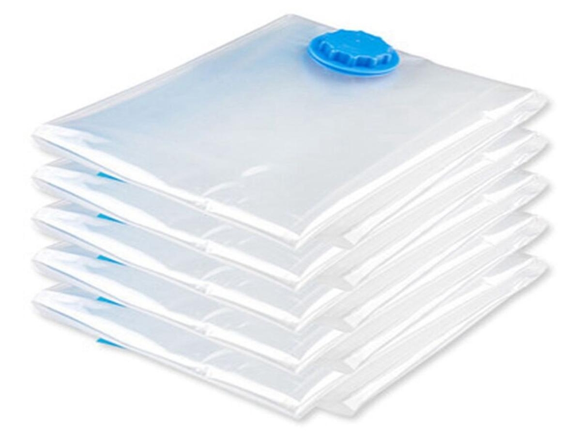 Lurelia Sacos A Vácuo 5 Un. 70 X 100 Cm Para Roupas E Edredons, Pet/pe, Dobrável E Economiza Espaço