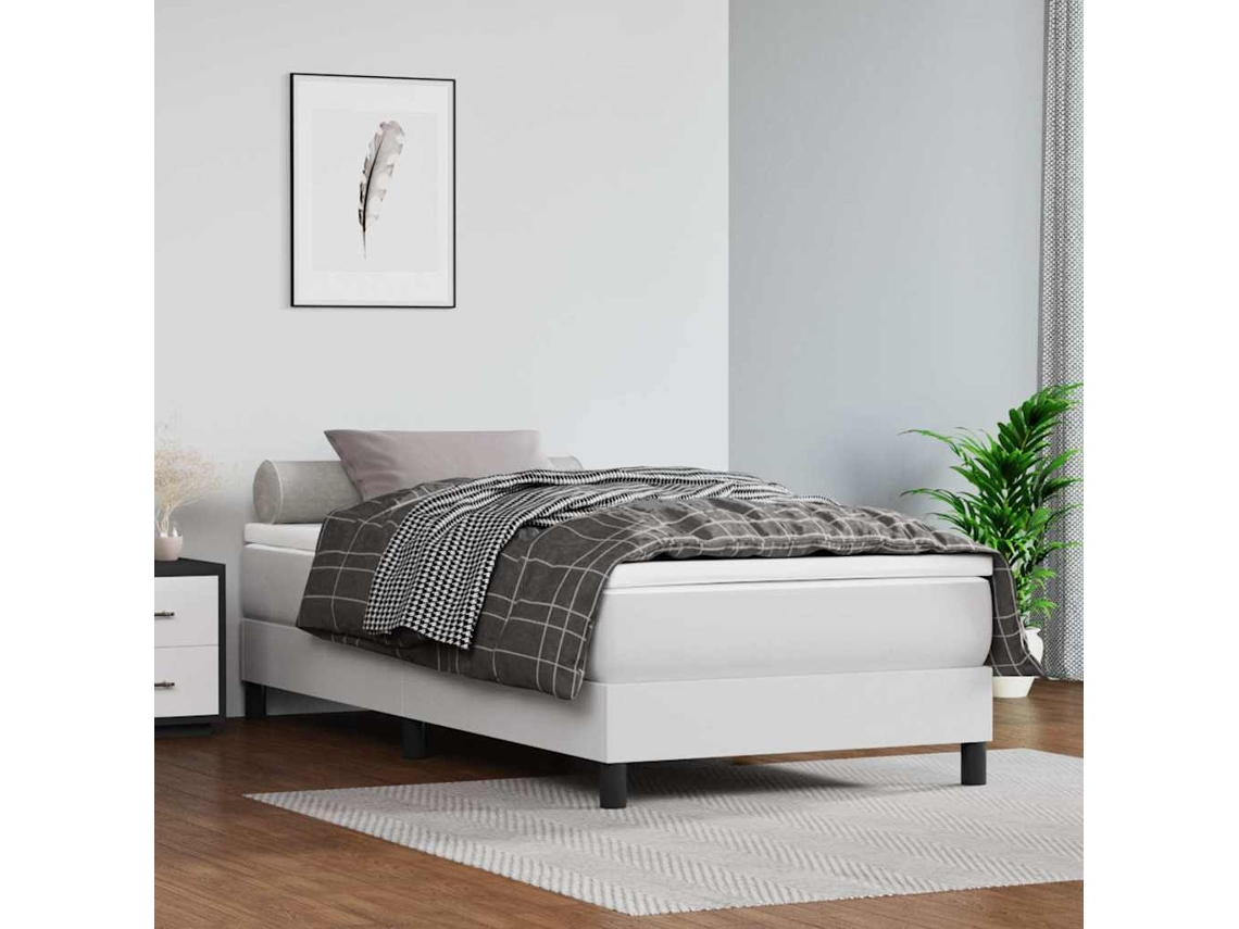 Vidaxl Colchão Molas Ensacadas Infantil Firmeza Média 80x160 Cm Couro Artif. Branco