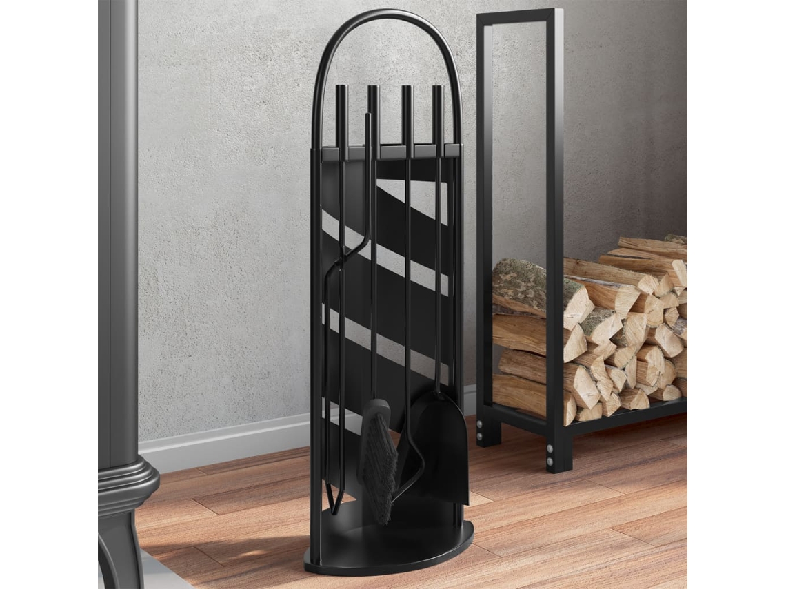 Vidaxl Conjunto De Ferramentas Para Lareira 5 Pcs 23x15x66 Cm Aço
