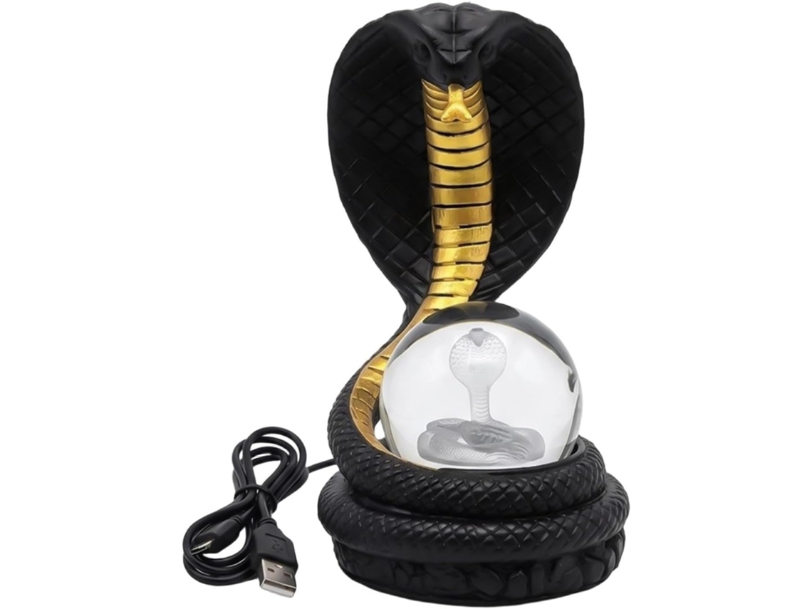 Luminária de mesa decorativa em formato de cobra para escrivaninha.