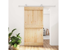 Vidaxl Porta Deslizante Natural E Branco 100 X 210 Cm