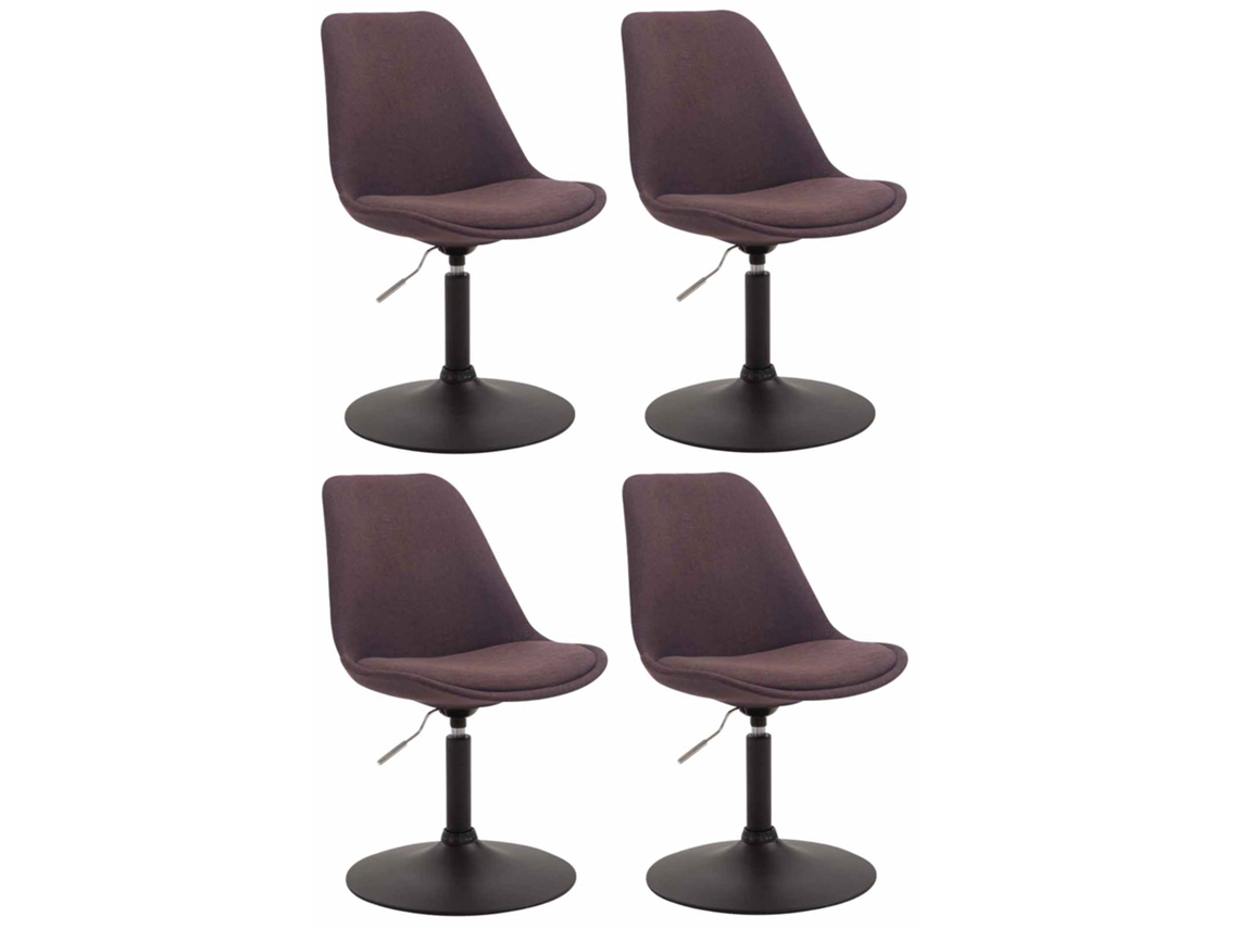 Conjunto de 4 cadeiras de jantar em tecido Maverick marrom/preto CLP