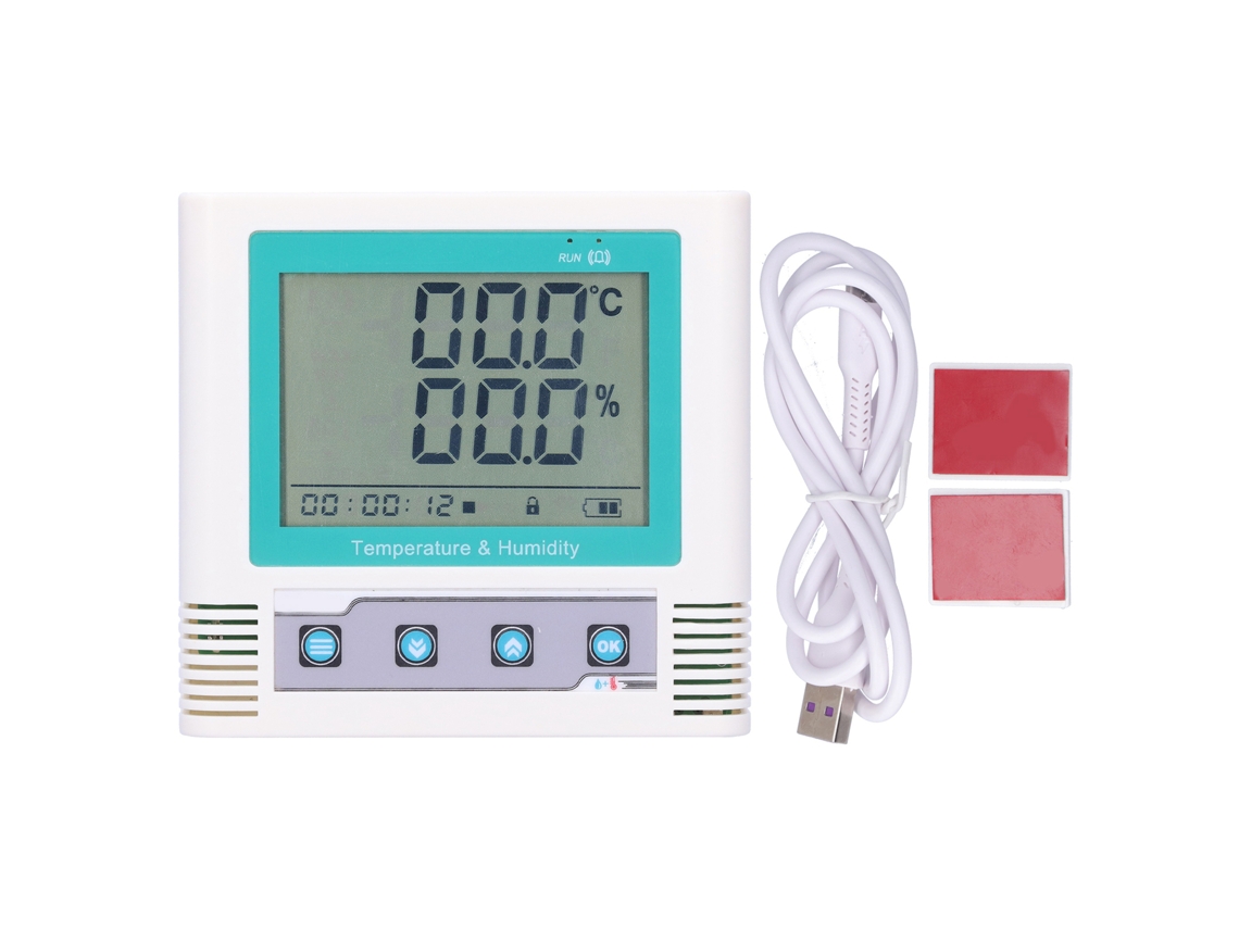 Registrador de dados de temperatura e umidade USB com tela LCD, sensor DC 5V S/MARCA