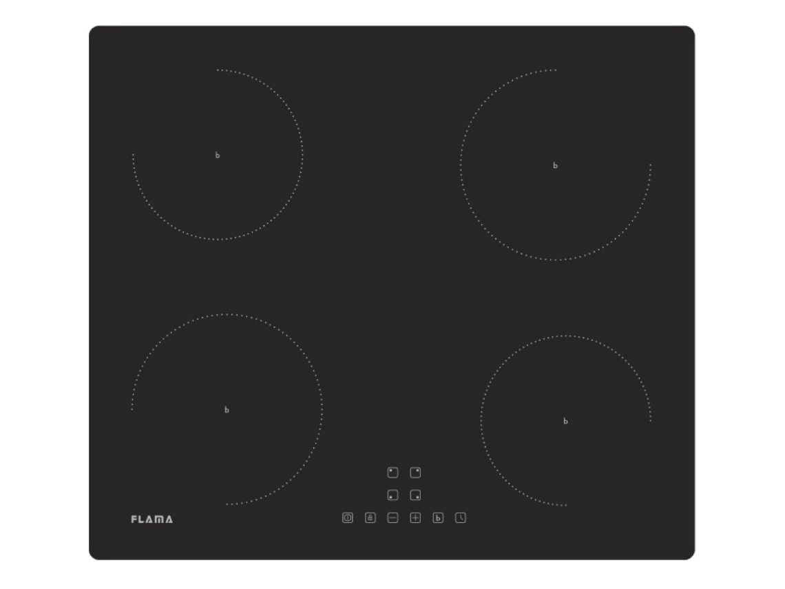 Pack Encastre FLAMA Placa de Indu��o + Forno Encastre 9902FL (54 L - El�trico - Inox e Preto)
