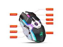 Hxsj T30 Rato Sem Fio Usb 2.4g Com Iluminação Rgb Recarregável 2400dpi Para Jogos