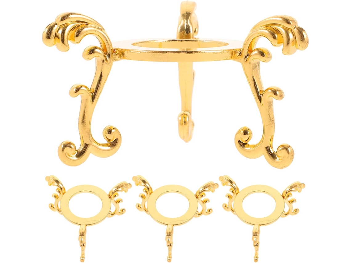 Suporte Favomoto Em Metal Dourado Para Esfera De Cristal Grande, Base Triangular De 6, 7x 4cm, Suporte Estável Para