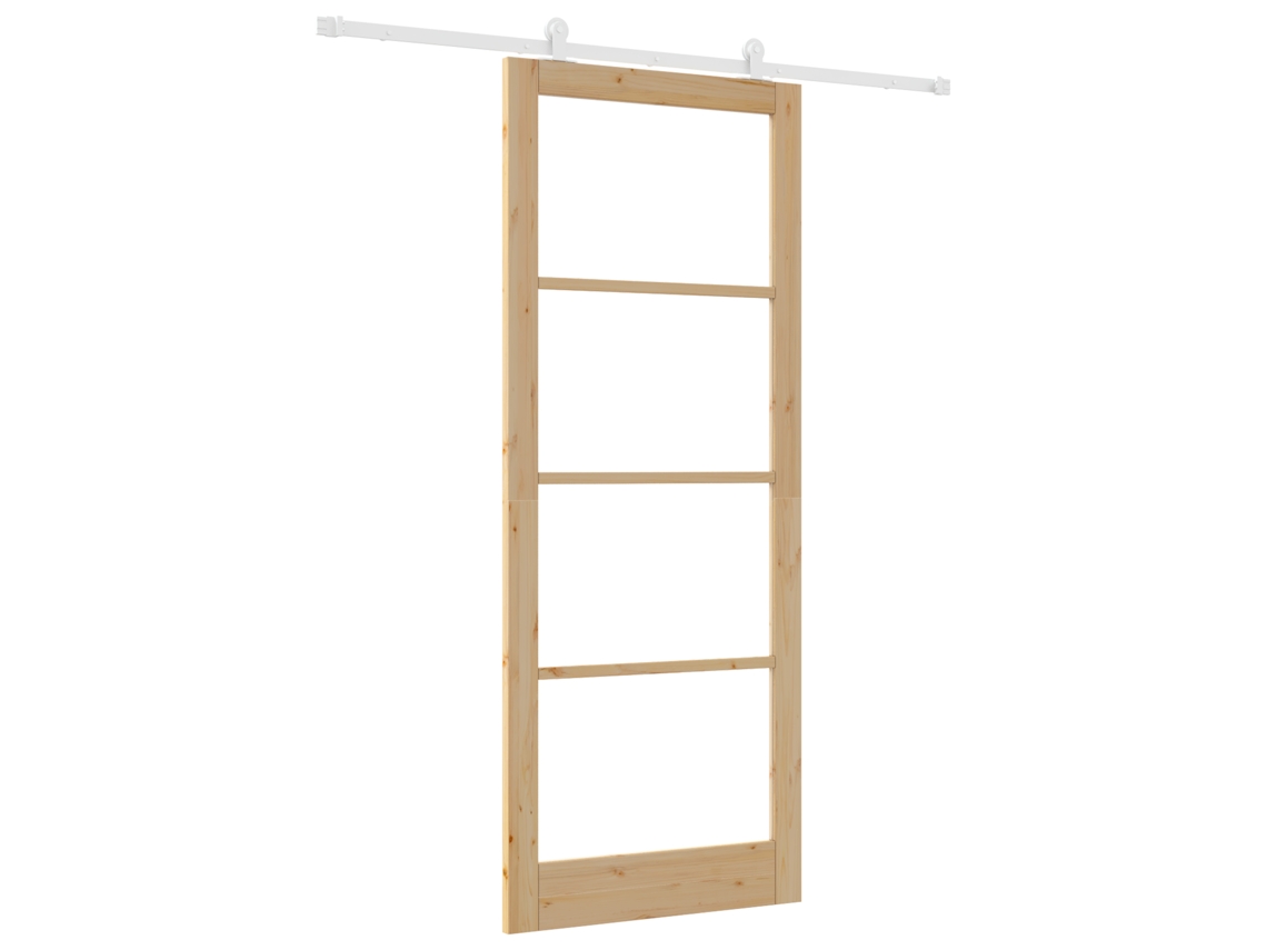 Conjunto 1 Porta Moderna Vidaxl Castanho Madeira De Pinho Maciça (93 X 232 Cm)