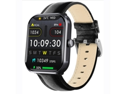 Smartwatch Bestvite com monitoramento de frequência cardíaca, pressão arterial e temperatura, notificações push e medição não invasiva de açúcar no sangue.