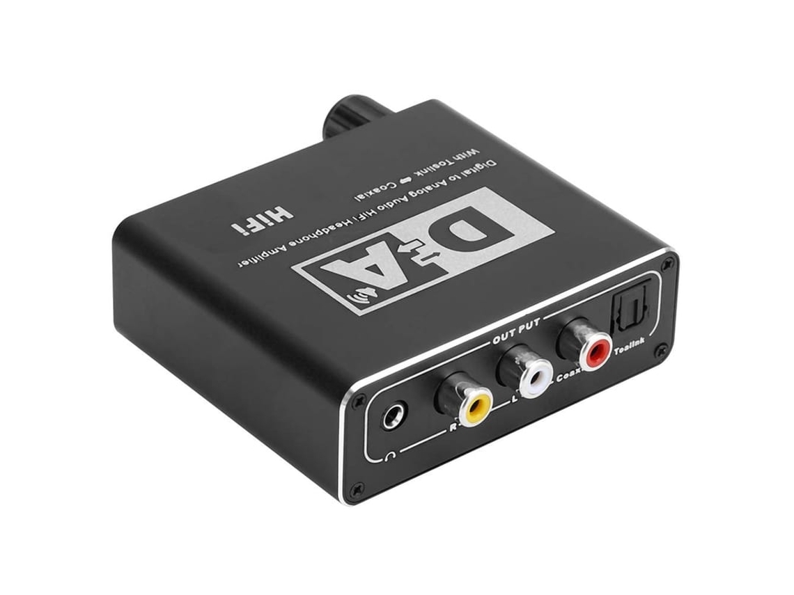 2026-conversor De Áudio Digital Para Analógico Com Fibra Óptica, Coaxial, Rca E Jack 3.5mm, Ajuste De Volume, 192khz