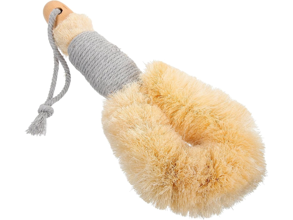 Escova De Banho Esfoliante Villcase Com Cabo Longo Em Fibras Naturais Sisal, Escova Anti Pele Para Remover Morta Do