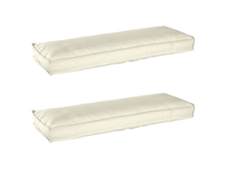 Conjunto 2 Almofadas Retangulares Grandes Para Sala De Estar Vidaxl Creme Oxford