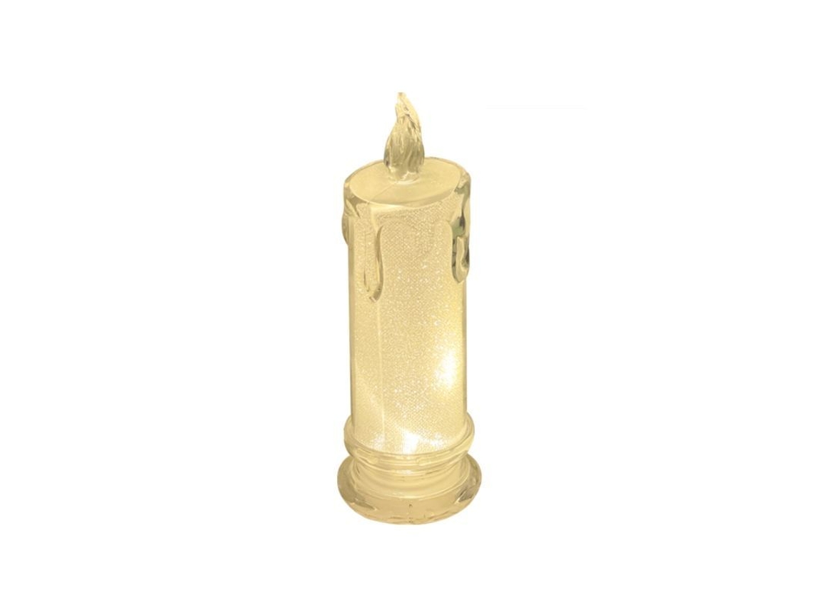 Set De 2 Velas Led Sem Chama Recarregáveis Usb Com Piscadas Finas 18cm Branco Quente