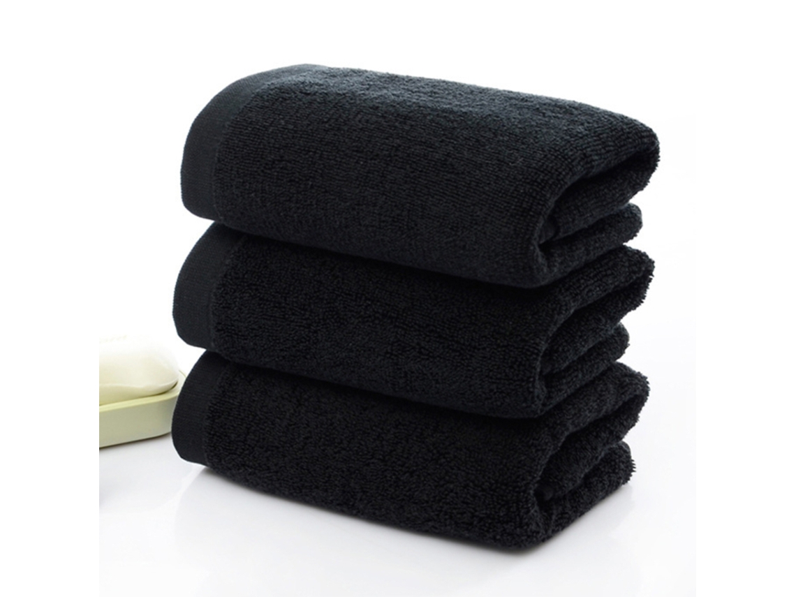 Toalhas de Mão Pretas Premium, 100% Algodão Puro, Super Macias e Super Absorventes. MDUG (5 Unidades)