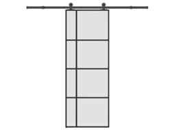 Vidaxl Porta Deslizante C/ Conj. Ferragens 76x205cm Vidro Esg/alumínio