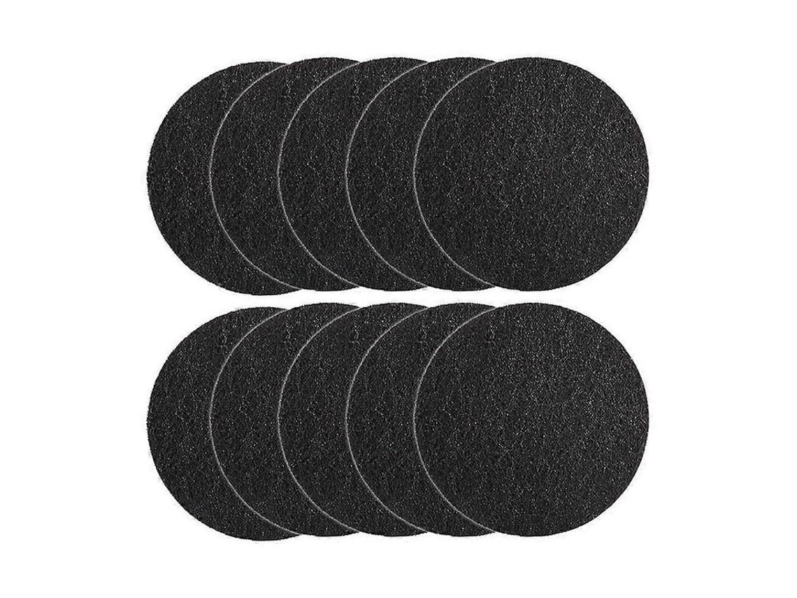 Filtros De Carvão Ativado Para Lixeira Composta - Proteção Contra Odores, Fácil Instalação, 10 Unidades Preto