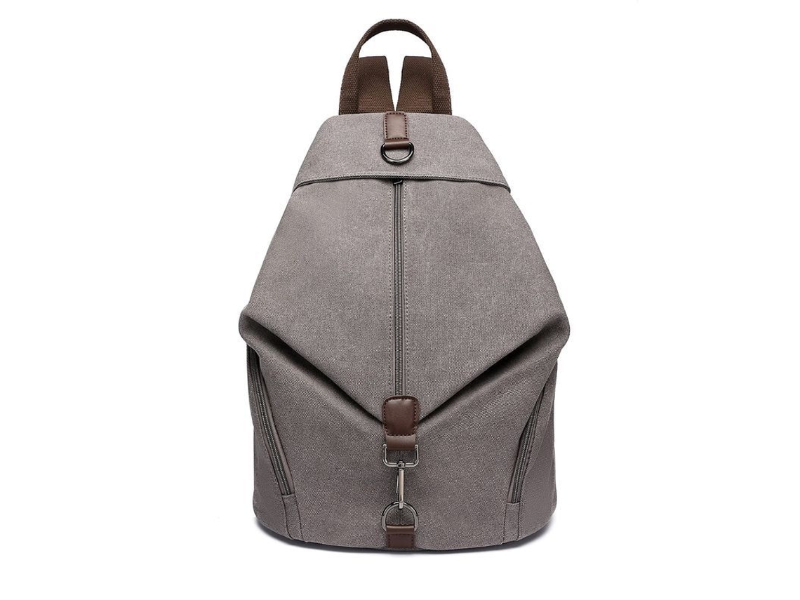 2026-mochila De Moda Para Mulher, Mochila Vintage De Lona Anti-roubo De Grande Capacidade (cinza)