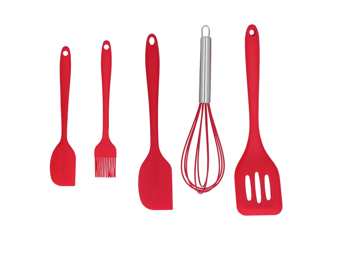 Conjunto De Espátula Silicone 5 Peças, Ferramentas Cozimento Cozinha, Decoração Bolo, Para Padaria Doméstica