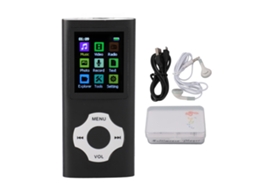 Mp3 Player Hifi Sem Memória Tela Tft 1.8in Portátil Com Livro Eletrônico Rádio Gravador Preto