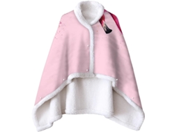 Manta de Lã Sherpa Fansu Xale Grossa e Macia para o Inverno com Estampa Flamingo Botões Quente Microfibra Cria