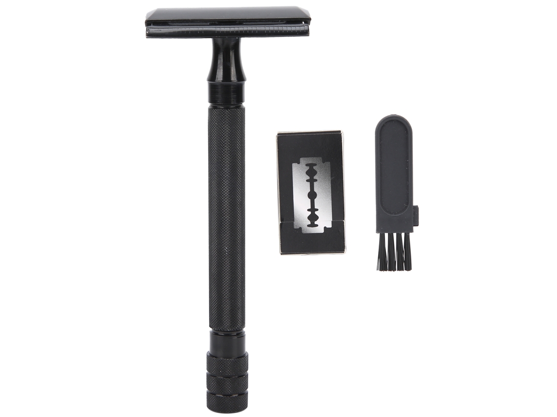 Navaja De Afeitar De Borde Doble Manual Portátil Com Cabo Longo E 5 Lâminas Para Barba E Pelo Corporal