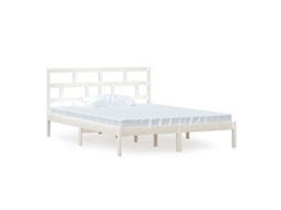Estrutura de Cama King 150x200 cm Madeira Maciça Branco MAISON EXCLUSIVE