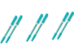 Conjunto De 6 Canetas Executivas Com Corpo Metálico, Turquesa Para