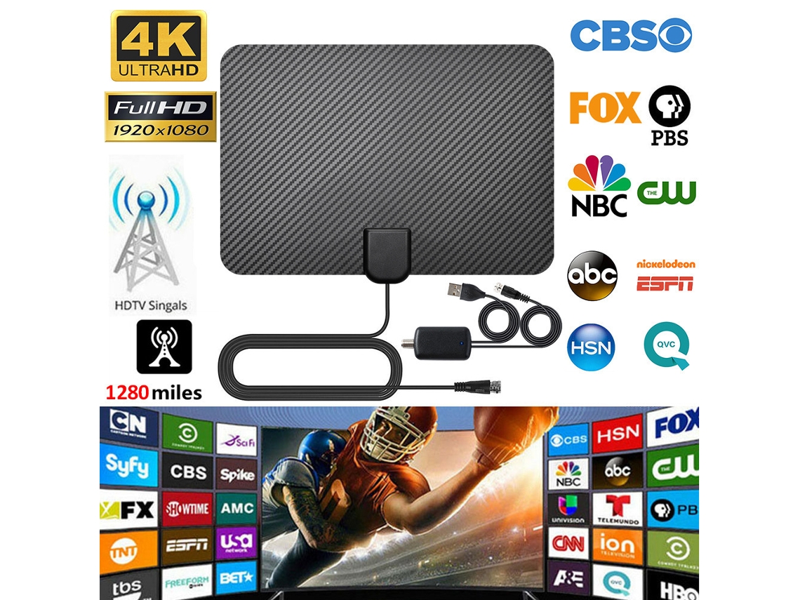 Antena De Tv 4k Hd Com Receptor Sinal 360°