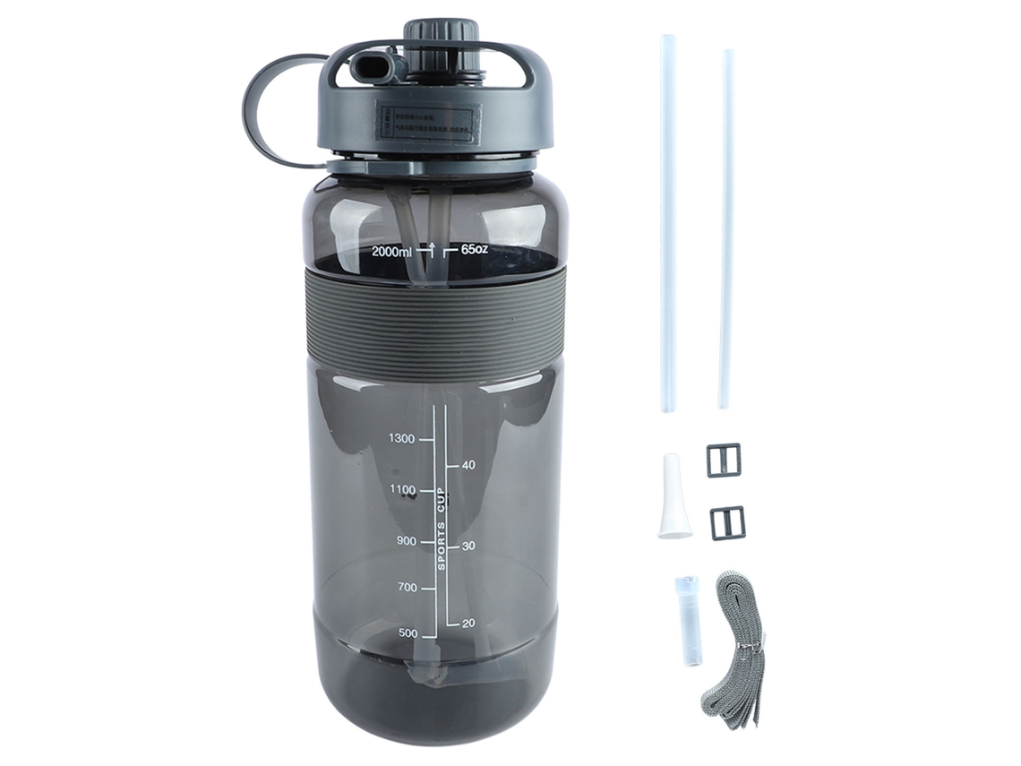 Garrafa de Água Esportiva Anti vazamento 2000ml Cinza
