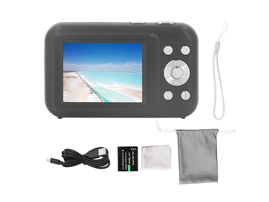 Câmera Digital 44mp 2.5k Com Tela Ips De 2.4 Polegadas E Zoom Digital 16x Para Adolescentes Estudantes Crianças Garotas Idosos Preto