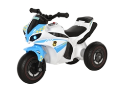 Motocicleta Infantil De Corrida Com Efeitos Musicais E De Luz, E Caixa De Armazenamento, Azul E Branca.