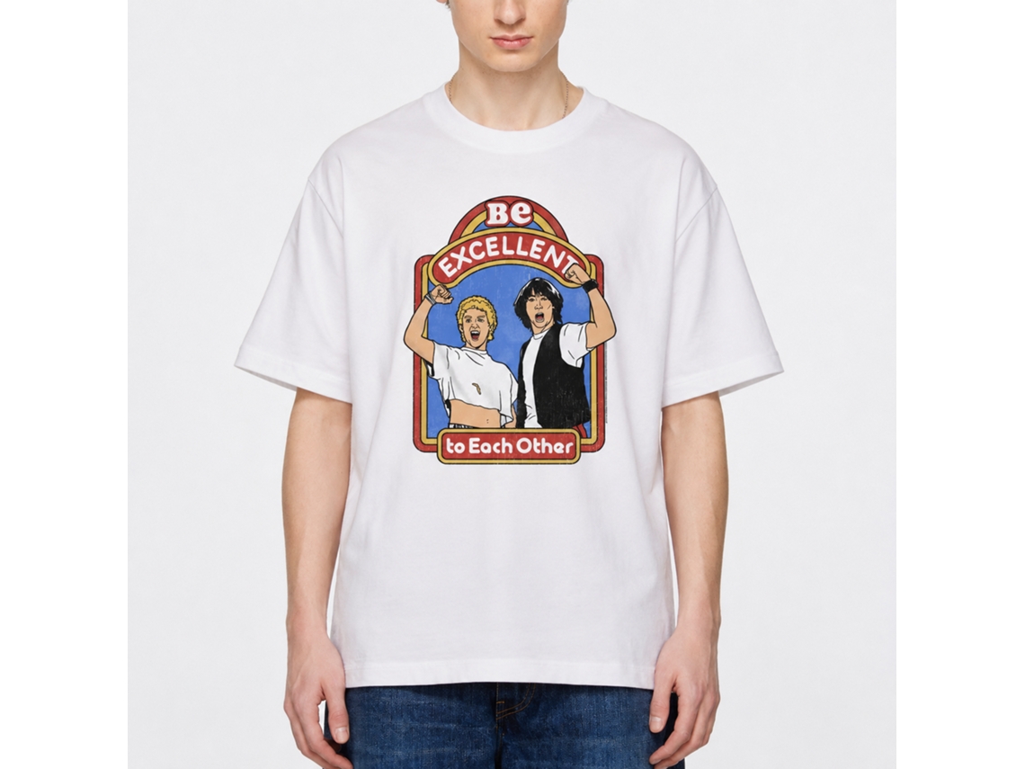 Rockinstone Bill And Ted Excellent Storybook White Adult T-shirt Size:l