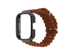 Capa Protetora E Pulseira Silicone Ajustável Redmi Watch 3 Marrom