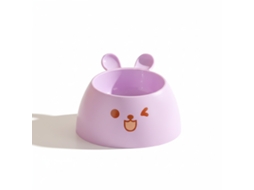 Tigela para Animais de Estimação em Formato de Coelho Fofo, Elevada de Plástico para Comida e Água para Gatos e Cães, Roxa AQUAFORGE