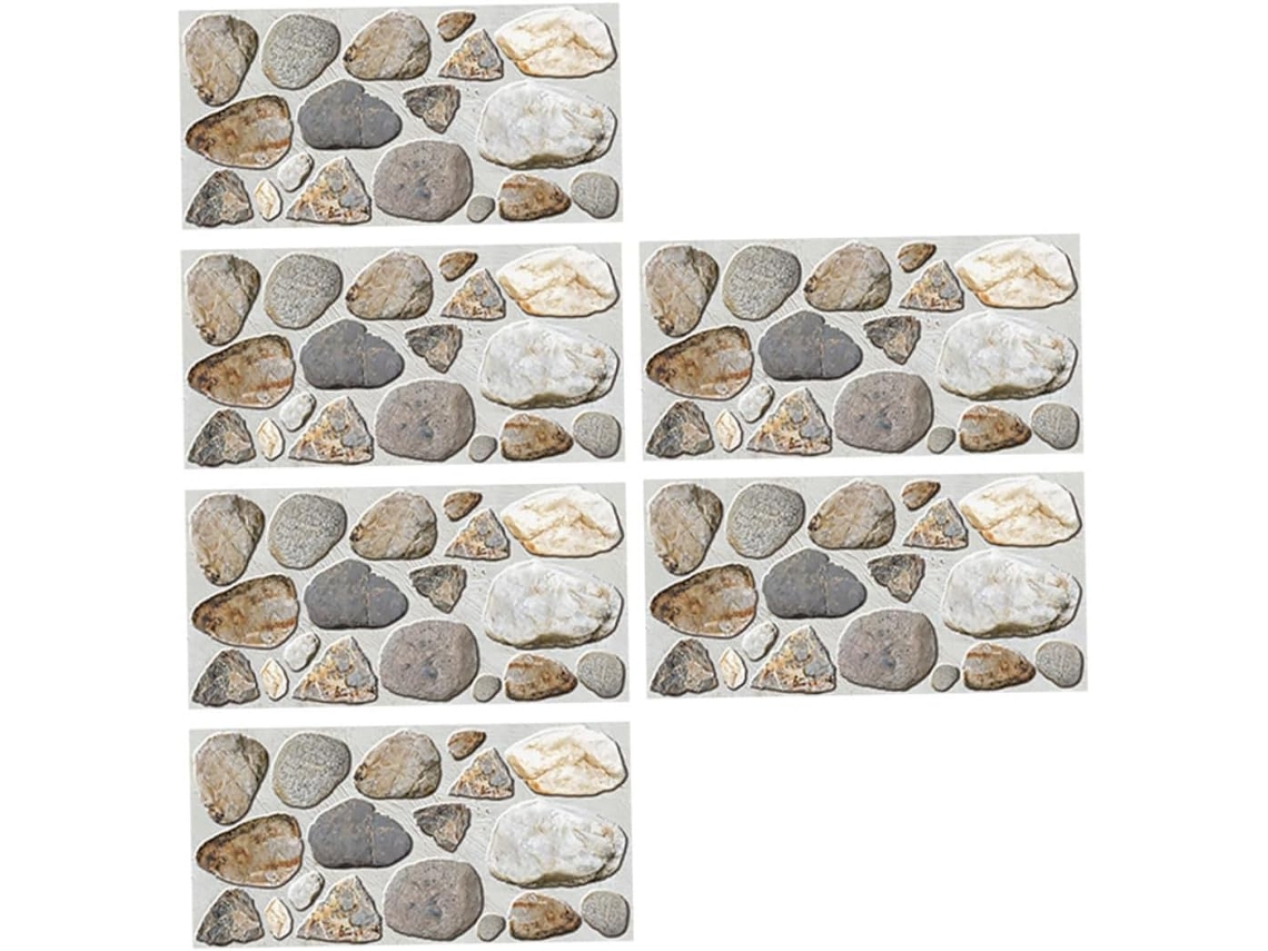 Papel Parede Padrão Seixos Pvc Resistente Calor Prova Ideal Decoração Paredes Adesivos Fáceis Aplicar GOKOCO