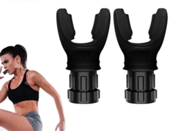 2 Unidades de Treinador Respiratório Portátil, Dispositivo para Treinamento Muscular Fitness GOKOCO ( Preto)