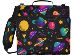 Pasta Colorida De 3, 8cm Com Estampa De Desenho Animado, Zíper E Alça De Ombro, Vários Bolsos, Ideal O Ensino Médio