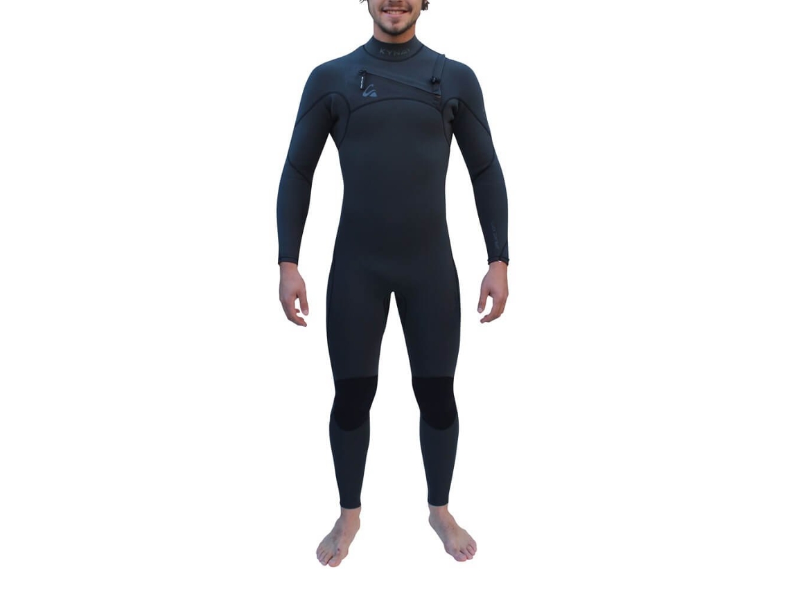 Fato Neoprene Manga Comprida Zip Tórax Surf Ultra Stretch Quick Dry Preto Skynay