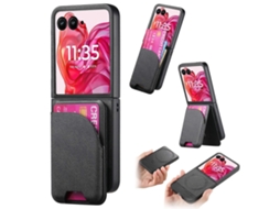 Capa Para Celular Em Couro Sintético Com Estampa Sarjada E Fecho Magnético.