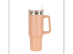 Caneca Térmica de Viagem com Parede Dupla , 1200 Ml (40 Oz), com Alça e Canudo. MDUG (amarelo Gengibre)