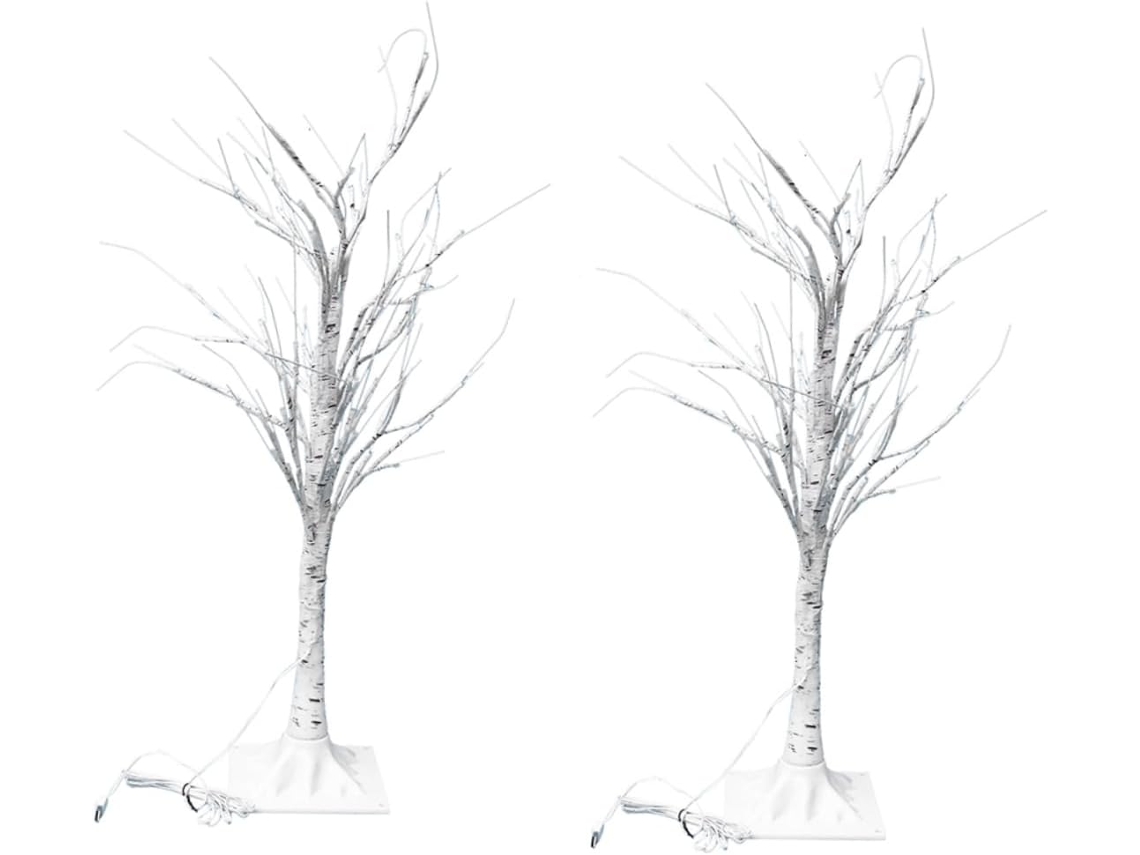 Conjunto De 2 Luminárias De Mesa Decorativas Em Formato De Árvore Com Alimentação Usb Para Ambientes Internos, Ideal Para Cabeceira E Luz Noturna.