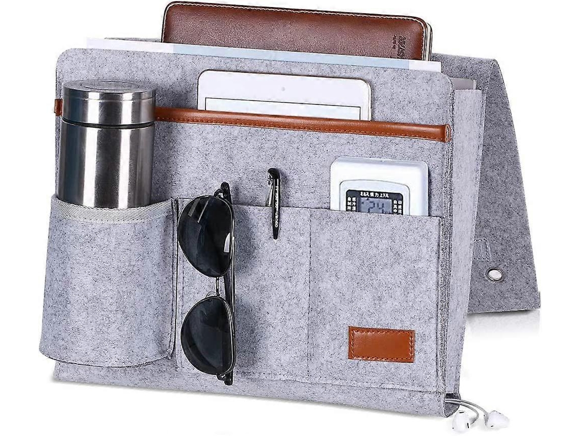 Bed Pocket, organizador de armazenamento de cama com 5 bolsas, controle remoto Slowmoose